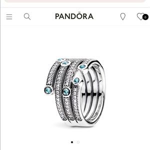 Pandora ring with white gems size between 7 and 8